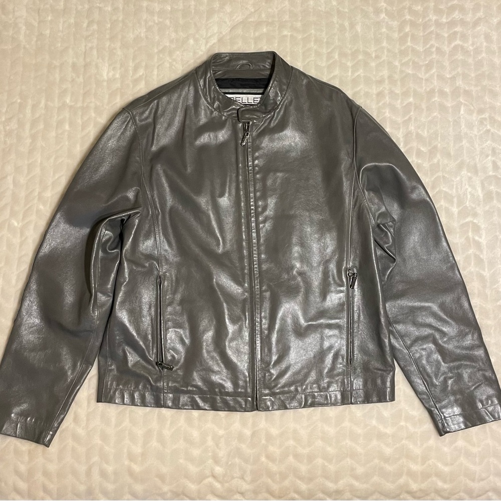 GUC- Pelle Studio Men's Silver Leather Jacket